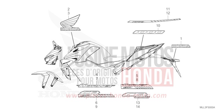 MARK for CB1000F "Big One" GRAND PRIX RED (R380) from 2025